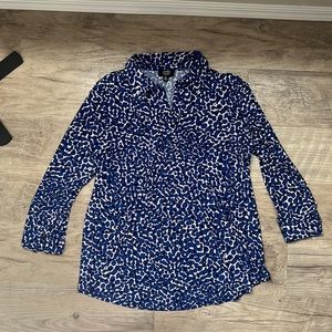 Womens V Neck Collared Blouse